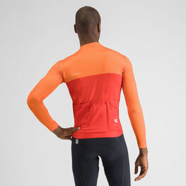 SPORTFUL Kolesarski dres z dolgimi rokavi zimski - PISTA THERMAL - rdeča/oranžna