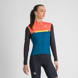 SPORTFUL Kolesarski dres z dolgimi rokavi zimski - PISTA THERMAL W - modra/črna/oranžna