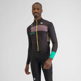 SPORTFUL Kolesarski dres z dolgimi rokavi zimski - BREAKOUT SUPERGIARA THERMAL - črna/zelena