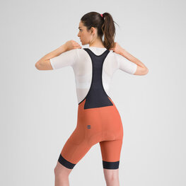 SPORTFUL Kolesarske kratke hlače z naramnicami - GIARA 2 - oranžna