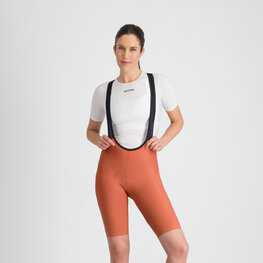 SPORTFUL Kolesarske kratke hlače z naramnicami - PULSE - oranžna