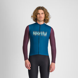 SPORTFUL Kolesarski dres z dolgimi rokavi zimski - SUPERGIARA LOGO THERMAL - modra/vijolična