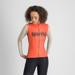 SPORTFUL Kolesarski dres z dolgimi rokavi zimski - SUPERGIARA LOGO THERMAL W - oranžna/siva