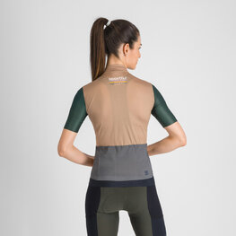 SPORTFUL Kolesarski dres s kratkimi rokavi - SUPERGIARA LOGO 2 - rjava/zelena