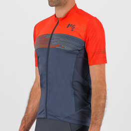 KARPOS Kolesarski dres s kratkimi rokavi - GREEN FIRE - rdeča/siva