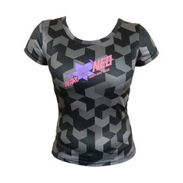 HAVEN Kolesarski dres s kratkimi rokavi - PEARL NEO SHORT - črna/rožnata