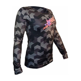 HAVEN Kolesarski dres z dolgimi rokavi poletni - PEARL NEO LONG - črna/rožnata