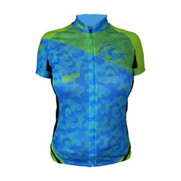 HAVEN Kolesarski dres s kratkimi rokavi - SINGLETRAIL WOMEN - modra/zelena