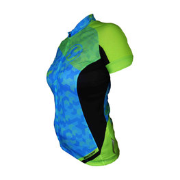 HAVEN Kolesarski dres s kratkimi rokavi - SINGLETRAIL WOMEN - modra/zelena