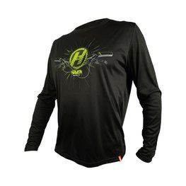 HAVEN Kolesarski dres z dolgimi rokavi poletni - NAVAHO II LONG - črna/zelena