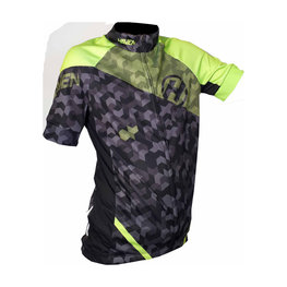HAVEN Kolesarski dres s kratkimi rokavi - SINGLETRAIL KID - črna/zelena