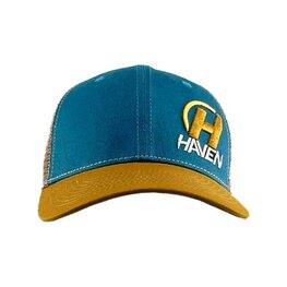 HAVEN Kolesarska kapa - TRUCKER - modra/rjava