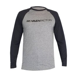 HAVEN Kolesarski dres z dolgimi rokavi poletni - FACTORY TRAIL - črna/siva