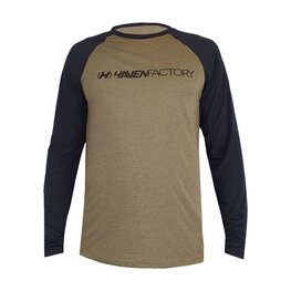 HAVEN Kolesarski dres z dolgimi rokavi poletni - FACTORY TRAIL - črna/rjava