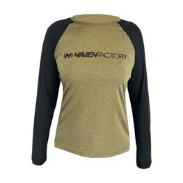 HAVEN Kolesarski dres z dolgimi rokavi poletni - FACTORY TRAIL W - rjava/črna