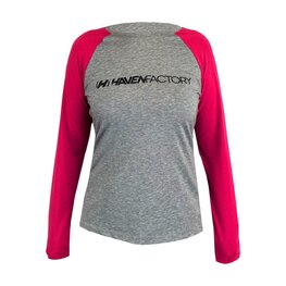 HAVEN Kolesarski dres z dolgimi rokavi poletni - FACTORY TRAIL - rožnata/siva