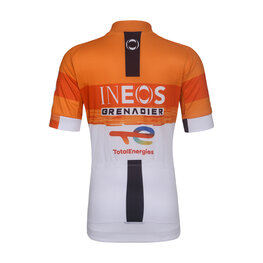 BONAVELO Kolesarski dres s kratkimi rokavi - INEOS GRENADIERS KID 2026 - bela/oranžna
