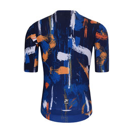 HOLOKOLO Kolesarski dres s kratkimi rokavi - STROKES - oranžna/modra