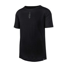 IXS Kolesarski dres s kratkimi rokavi - FLOW MERINO - črna