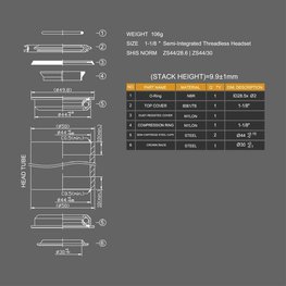LONGUS sestava glave - HEADSET  - črna