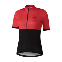 SHIMANO Kolesarski dres s kratkimi rokavi - ELEMENT - rdeča/črna