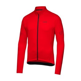 GORE Kolesarski dres z dolgimi rokavi zimski - C3 THERMO - rdeča