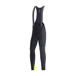 GORE Kolesarske dolge hlače z naramnicami - C3 THERMO - črna/rumena