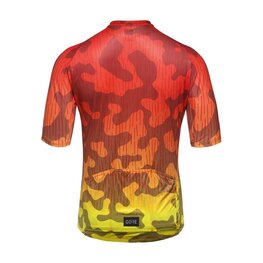 GORE Kolesarski dres s kratkimi rokavi - RAIN CAMO - oranžna/rumena