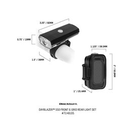 BLACKBURN komplet luči - Blackburn DAYVLAZER 550 + GRID REAR (set) USB-C