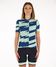 SANTINI Kolesarski dres s kratkimi rokavi - FURIA SMART - svetlo zelena/zelena