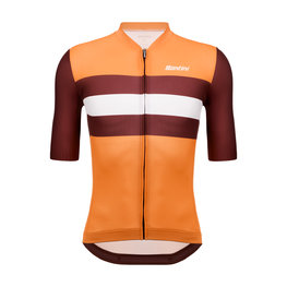 SANTINI Kolesarski dres s kratkimi rokavi - ECO SLEEK NEW BENGAL  - oranžna/bordo