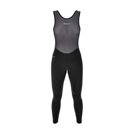 SANTINI Kolesarske dolge hlače z naramnicami - PURE - črna