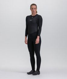 SANTINI Kolesarske dolge hlače z naramnicami - PURE - črna