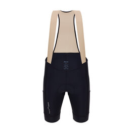 SANTINI Kolesarske kratke hlače z naramnicami - CARGO - črna