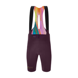 SANTINI Kolesarske kratke hlače z naramnicami - UNICO EDGE - bordo