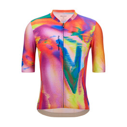 SANTINI Kolesarski dres s kratkimi rokavi - UNICO - rdeča/rumena/oranžna
