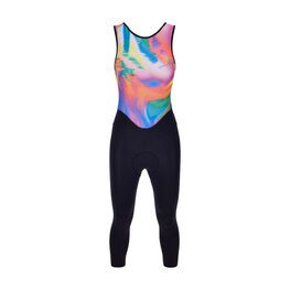 SANTINI Kolesarske dolge hlače z naramnicami - UNICO - črna