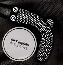BIKERIBBON trak za krmilo - REFLECTIVE - črna