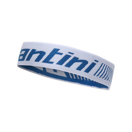 SANTINI Kolesarski trak za lase - HEADBAND - bela/modra