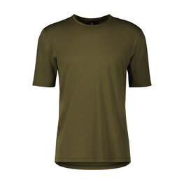 SCOTT Kolesarska  majica s kratkimi rokavi - COMMUTER MERINO - rjava