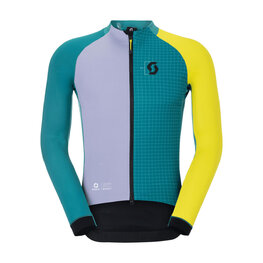 SCOTT Kolesarska  vetru odporna jakna - RC PRO WARM GTX WS-REMIX - zelena/vijolična/rumena