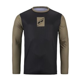 KENNY Kolesarski dres z dolgimi rokavi poletni - ELITE 25 - črna/rjava