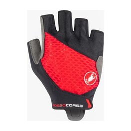 CASTELLI Kolesarske rokavice s kratkimi prsti - ROSSO CORSA 2 W - rdeča