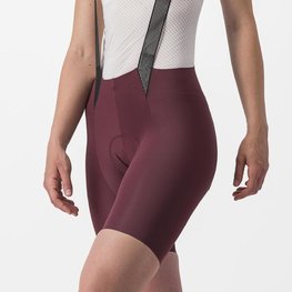 CASTELLI Kolesarske kratke hlače z naramnicami - FREE AERO RC W - bordo