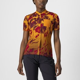 CASTELLI Kolesarski dres s kratkimi rokavi - UNLTD SENTIERO - oranžna/rdeča