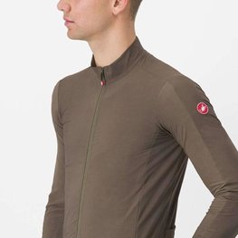 CASTELLI Kolesarski dres z dolgimi rokavi zimski - FLIGHT LS AIR - zelena
