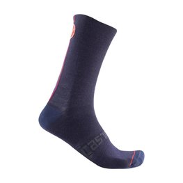 CASTELLI Kolesarske klasične nogavice - RACING STRIPE 18 - modra