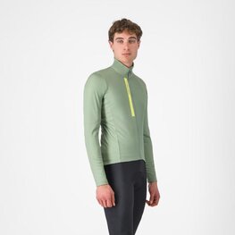 CASTELLI Kolesarski dres z dolgimi rokavi zimski - ENTRATA THERMAL - zelena