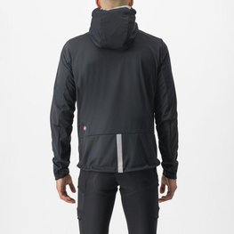 CASTELLI Kolesarska  podaljšana jakna - TRAIL HOODIE - črna