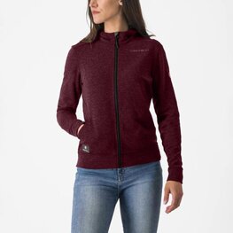 CASTELLI pulover - MILANO 2 FULL ZIP W FLEECE - bordo